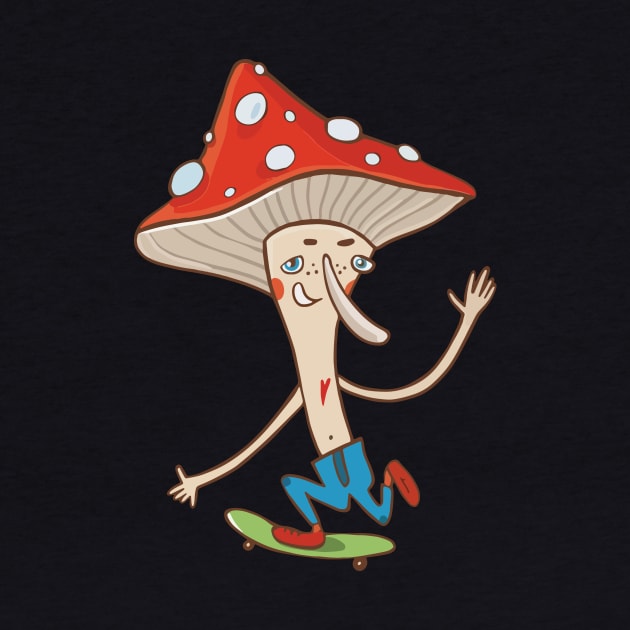 mushroom on a Skateboard by Jasper Clark